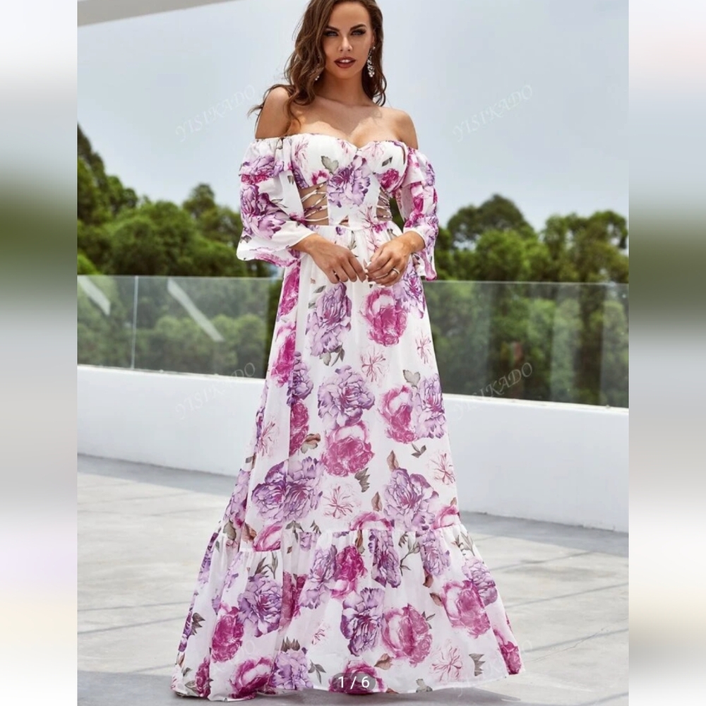 Floral Off-Shoulder Maxi Dress
